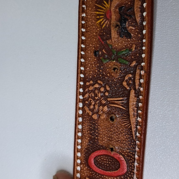 Mexico Leather Belt Waist 43-53" - Picture 5 of 13